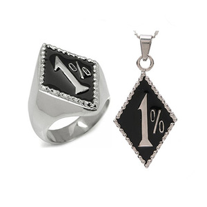 Gioielli in acciaio Mens <span class=keywords><strong>Anello</strong></span> In Acciaio Inox con la <span class=keywords><strong>Collana</strong></span> Del Pendente, 1% er Gioielli per le Moto Rider - Product Image 1