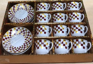 Giá rẻ đầy màu sắc Arabic Bộ trà của 12/24 cái 90CC gốm cốc cà phê và chiếc đĩa đặt - Product Image 3