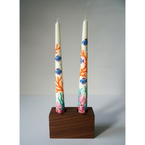 Premium Scented <b>Taper</b> <b>Candles</b> with Elegant Underwater-Inspired Design Featuring Fish and Coral Motifs for Holiday and Diwali - Product Image 3