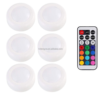 13 couleurs, petite taille, fonctionne avec 3 piles AAA, éclairage nocturne portable, lumières pour armoire, cuisine, placard, avec télécommande et contrôle tactile