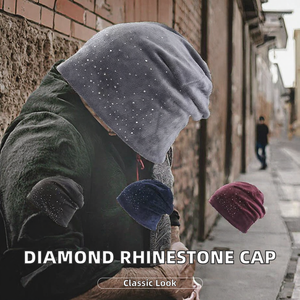 Casquette Vintage Tendance Incrustée de Diamants, Broderie Manuelle Fine Printemps-Automne, 100% Coton - Product Image 2