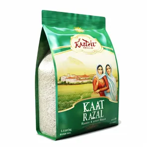 Bolsa inferior cuadrada de sellado térmico al por mayor impresa personalizada Shirataki arroz seco Indian Royal Basmati arroz 20Kg bolsa de embalaje