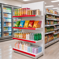 Étagère de supermarché simple face en métal, présentoir réglable pour épicerie et magasin de proximité