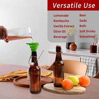 Bouteilles en verre ambré de 16 oz avec bouchons hermétiques en caoutchouc à clapet, compatibles avec les diffuseurs à bâtonnets et le brassage maison de kombucha de qualité alimentaire