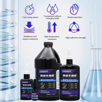 Colle UV Zhanlida pour verre 250ml Transparente Monocomposant Séchage rapide Haute résistance Sans mélange Adhésif Positionnement rapide