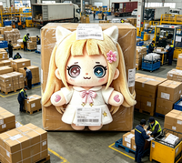 Nouvelle poupée en peluche Fille Chat Florale avec rembourrage en coton, Tailles personnalisées - Commandes en gros OEM/ODM