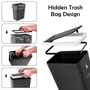 Poubelle petite poubelle en plastique corbeille à papier adaptée à la salle de bain <span class=keywords><strong>cuisine</strong></span> chambre bureau - Product Image 5