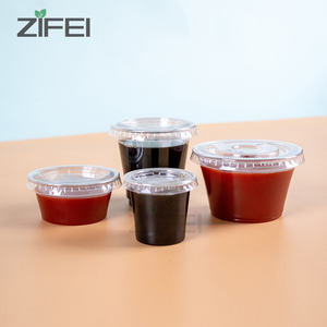 Tazas de <span class=keywords><strong>Salsa</strong></span> PP reutilizables para restaurante, recipientes de pudín desechables de 2 oz para comunión con tapas, venta al por mayor - Product Image 5