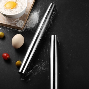 <span class=keywords><strong>Mattarello</strong></span> liscio in acciaio inossidabile per la cottura per la torta di Pizza fondente pasta per biscotti da cucina - Product Image 4