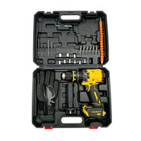 Perceuse à percussion sans fil 21V sans balais, batterie rechargeable 1.5Ah, vitesse variable, mandrin auto-serrant, personnalisable pour travaux de construction, 10mm