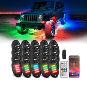20pod Rock ánh sáng Kit underbody <span class=keywords><strong>LED</strong></span> Phụ tùng ô tô đèn đầy màu sắc đá nhiều màu xe dưới đèn - Product Image 1