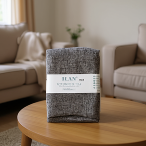 Tessuto Imitazione Lino Grigio Ilan 80x100cm, Tela Traspirante per Arredamento Casa - Product Image 3