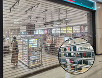 Porte roulante commerciale transparente en métal, cadre en métal, porte roulante en alliage d'aluminium pour supermarché