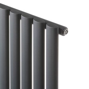 Radiatore Orizzontale SLLS OEM Designer Antracite, Pannello Ovale Nero e Bianco, Riscaldamento in Acciaio a Risparmio Energetico per Camere d'Ospedale - Product Image 5