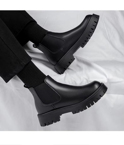 אופנה טרנד לגברים הסיטונאי נוח מגפי chelsees‏ מגפי עור אמיתי - Product Image 4