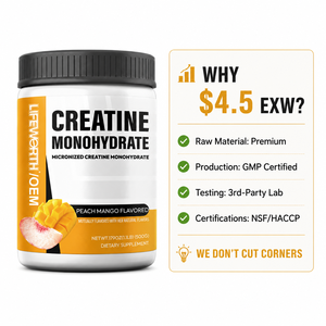 LIFEWORTH Créatine Monohydrate Pure en Poudre 5g/Portion, 99,9% Pure Micronisée <span class=keywords><strong>pour</strong></span> <span class=keywords><strong>la</strong></span> Croissance Musculaire et l'Énergie, Certifiée NSF - Product Image 1