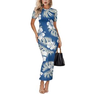 2025 otoño polinesio hojas de palma personalizado impreso elegante graduación Casual fiesta estilo vestido de mujer - Product Image 2