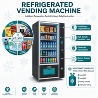 Distributeur automatique de boissons froides MJAYA à 36 sélections, écran tactile 32 pouces, paiement par code QR et carte de crédit, retour de monnaie