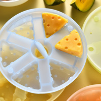 Moule à fromage en silicone personnalisé, récipient de stockage alimentaire réutilisable, plateau à portions avec couvercle, boîte de rangement de cuisine de qualité alimentaire