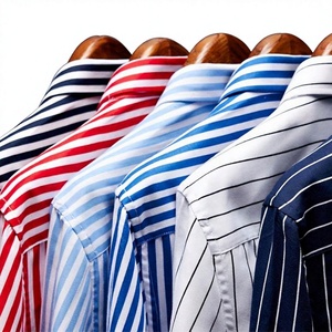 Plus Size Men <b>Flannel</b> Striped Formal Slim Fit Anti-Wrinkle Quick Dry Breathable Long Sleeve Button Dress Shirts Business Casual - Product Image 4