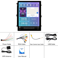 Podofo Autoradio Android 9.7 pouces 6 + 128 Go, autoradio sans fil CarPlay Android Auto BT/WiFi/GPS/FM/RDS/écran vertical double USB