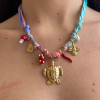 Collier à breloques personnalisé DIY en acier inoxydable plaqué or 18 carats étanche Bijoux à la mode pour écharpe