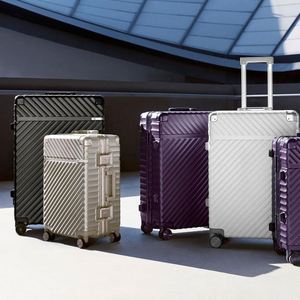 NINETYGO Valise géométrique à cadre en aluminium pour hommes et femmes Valise à roulettes universelle 20 /24 / 28 pouces - Product Image 3