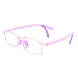 YC 2021 Bingkai Optik Ungu Indah, Bingkai Kacamata Tr90 Tipis Nyaman untuk Anak-anak