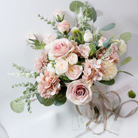 DH588 ZUOYI Rose Couleur Série Mariée Tenant Bouquet Fleurs Artificielles Pour Fleuriste Événement D'affaires