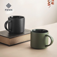 FENN Vente en gros de tasses à café en céramique mate personnalisées avec logo, empilables, 450 ml, pour le bureau, le café, l'hôtel, le thé, le lait, cadeau