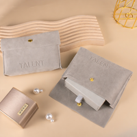 Sac à poussière de luxe en velours gaufré recyclable Talent Nice avec logo personnalisé pour cadeau promotionnel et bouton