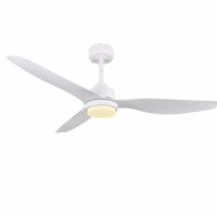 Ventilateur de Plafond LED Moderne en Plastique ABS 22W Lumière Blanc Mat Lustre à Vent Naturel Intérieur Télécommande Electrique Ménage