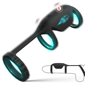 Herensilicone vibrerende kuisheidsgordel cockring 3-stappen wolfdesign oplaadbaar vertraagde penis toy voor koppels intiem gebruik - Product Image 1