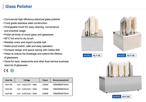 Machine à polir les verres à vin électrique en acier inoxydable CE Commercial 1200W, avec 2, 5 ou 8 tampons de polissage. - Product Image 5