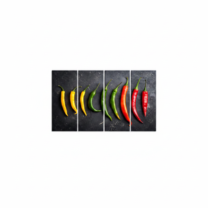 Vibrant <b>Canvas</b> <b>Print</b>: Modern Colorful Peppers Wall Art,SET OF 4 <b>CANVAS</b> - Product Image 2