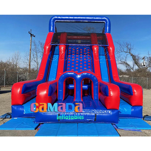 Toboggan gonflable, mur d'escalade, parcours d'obstacles avec double toboggan pour enfants et adultes, aventure au parc d'attractions - Product Image 3