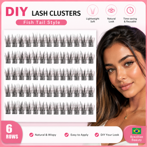 Kit de <span class=keywords><strong>Pestañas</strong></span> <span class=keywords><strong>Postizas</strong></span> <span class=keywords><strong>con</strong></span> Forma de Cola de Pez, <span class=keywords><strong>con</strong></span> Pinzas, <span class=keywords><strong>Pestañas</strong></span> Naturales y Ligeras, Venta al por Mayor, Logotipo Personalizado, Sin Necesidad de <span class=keywords><strong>Pegamento</strong></span> - Product Image 1