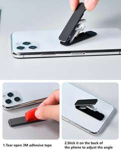 W Shape Flexible Portable Folding Aluminum Alloy Invisible <b>Mini</b> Metal Stand Adjustable Height Universal <b>Desk</b> 3M Adhesive iPad - Product Image 6