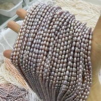 Chaîne de perles de riz cultivées de qualité AAA blanches de 5-6 mm, haute brillance, perles d'eau douce en vrac, vente en gros, conception de bijoux HB HB321