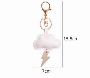 Gantungan kunci wanita, aksesoris liontin tas rantai kunci Kawaii wanita ornamen gantung gantungan kunci awan putih lucu - Product Image 3