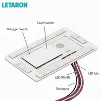 Variateur de luminosité tactile double touche CCT IP20 CE RoHS pour bande LED de miroir, 12/24V 5A 60W 120W, 10-100 niveaux de luminosité