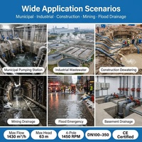 Grande pompe submersible pour eaux usées, connexion à bride en fer, 4 pôles, 380V |   Série WQ 5,5-90 kW 1430 m³/h 63 m DN100-350 |   CE OEM Chine