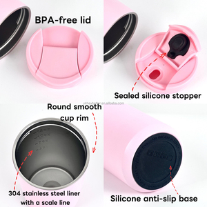 Nouvelle tasse à café isotherme sous vide en acier inoxydable de 500 ml (1/2M) avec couvercle à paille, idéale pour cadeau, personnalisable avec logo - Product Image 3