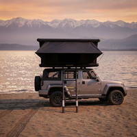 Tente de toit rigide OEM/ODM noire pour camping, avec auvent intégré pour SUV