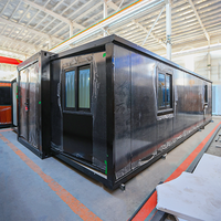Maison conteneur préfabriquée extensible, résistante aux ouragans, en panneaux sandwich en acier léger, imperméable et ignifuge, 40x20 pieds, livraison rapide