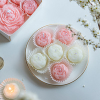 Coffret cadeau de bougie en cire de soja parfumée avec fleur de pivoine pour la Saint-Valentin