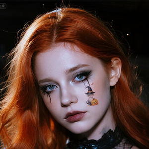 Autocollant de tatouage temporaire pour <span class=keywords><strong>Halloween</strong></span> <span class=keywords><strong>Halloween</strong></span>, dessin animé mignon et effrayant, tatouage imperméable pour visage, bras et doigt - Product Image 3