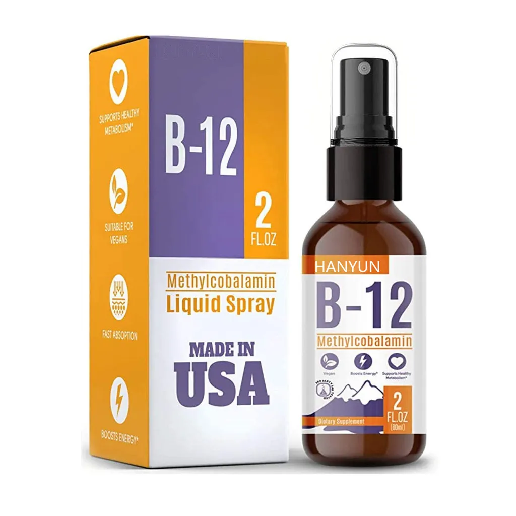 도매 건강 관리 비타민 B12 방울 비건 비타민 B1 B6 B12 액체 스프레이