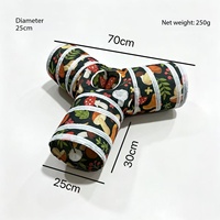 Tunnel pliable en forme de Y pour chat, en polyester, imprimé champignon, tube de jeu pour chaton, pour l'exercice en intérieur