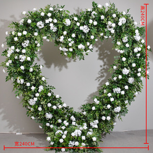 Nuova Composizione Floreale Artificiale a Forma di Cuore in Seta Morbida, Arco di <span class=keywords><strong>Rose</strong></span> da 2,4 Metri, Verde Romantico e Sognante, Elegante per Matrimoni - Product Image 6